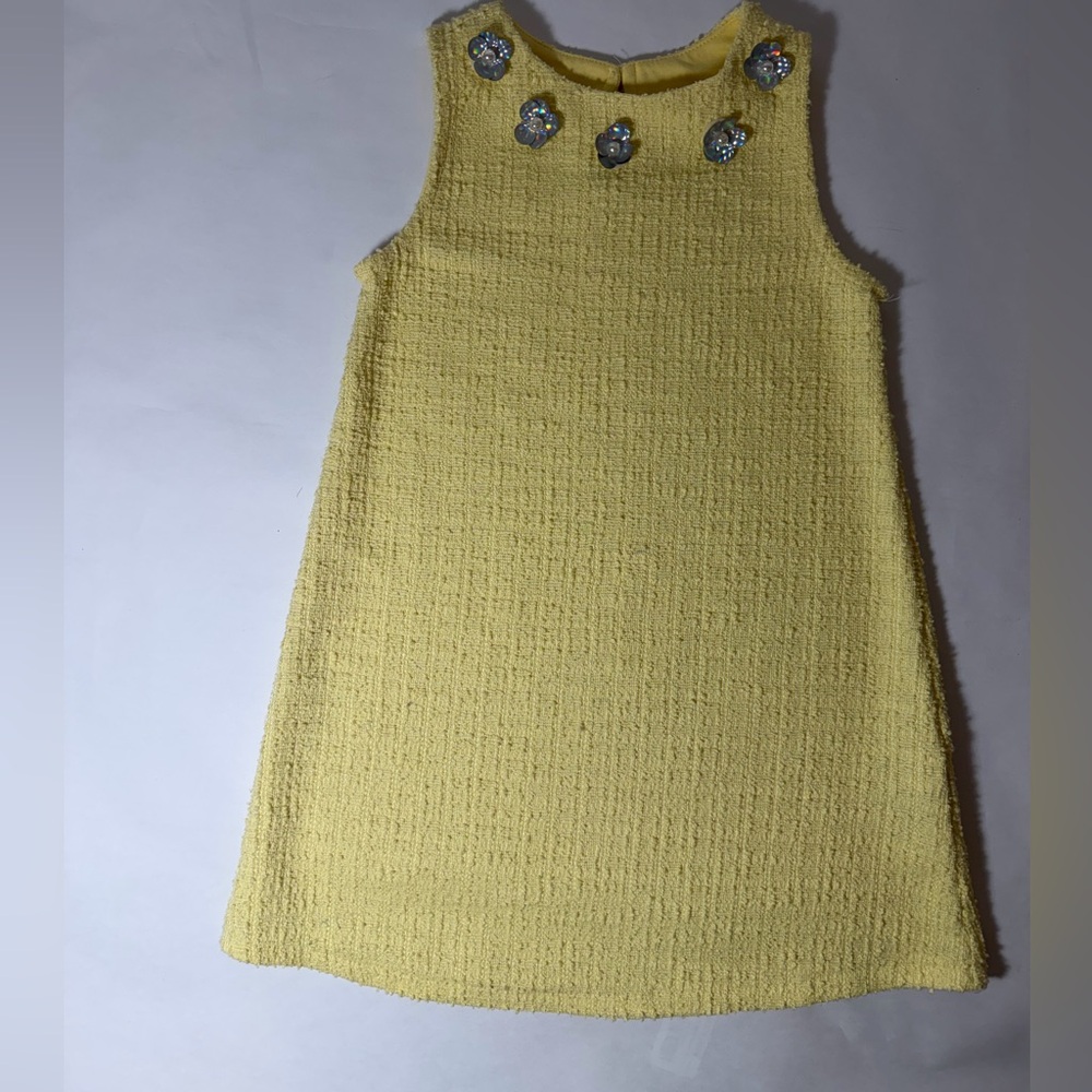 H&M Sunny Yellow Textured Kids Dress 1 time wear!